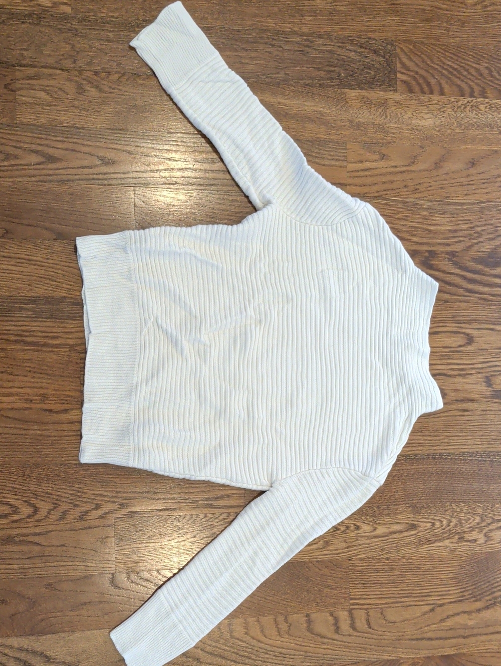 AG Adriano Goldschmied Cream Ribbed Turtleneck Sweater